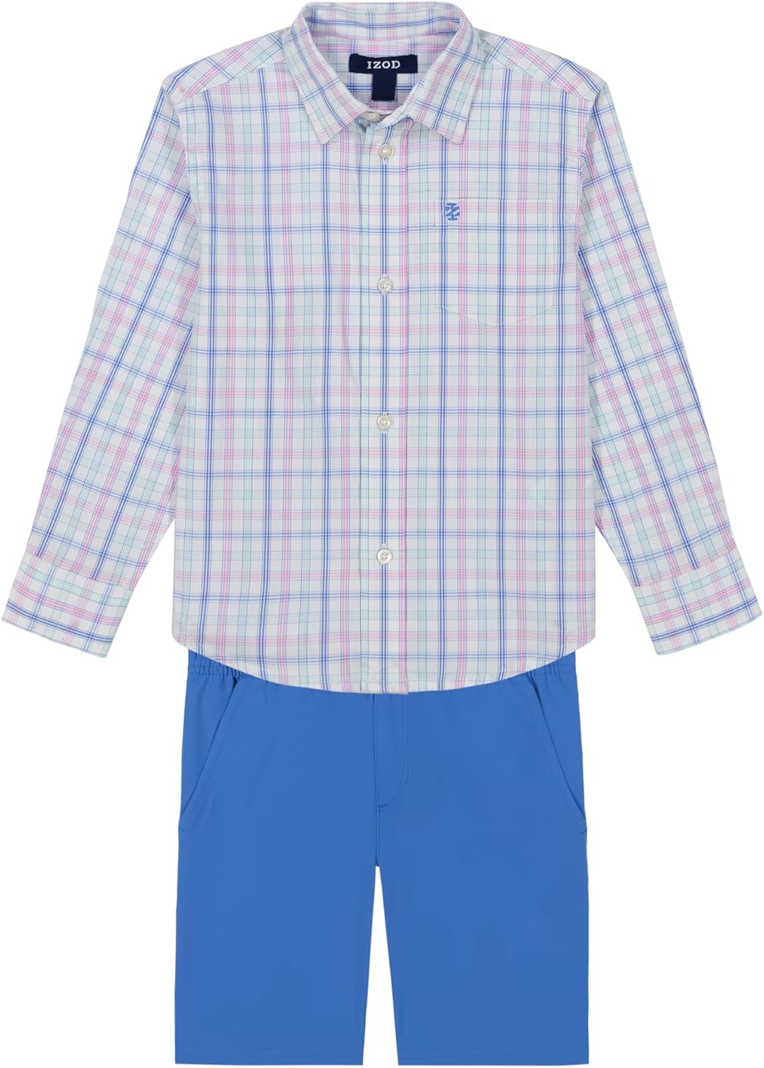 boys IZOD Collared Button-Down Shirt Performance Shorts Set