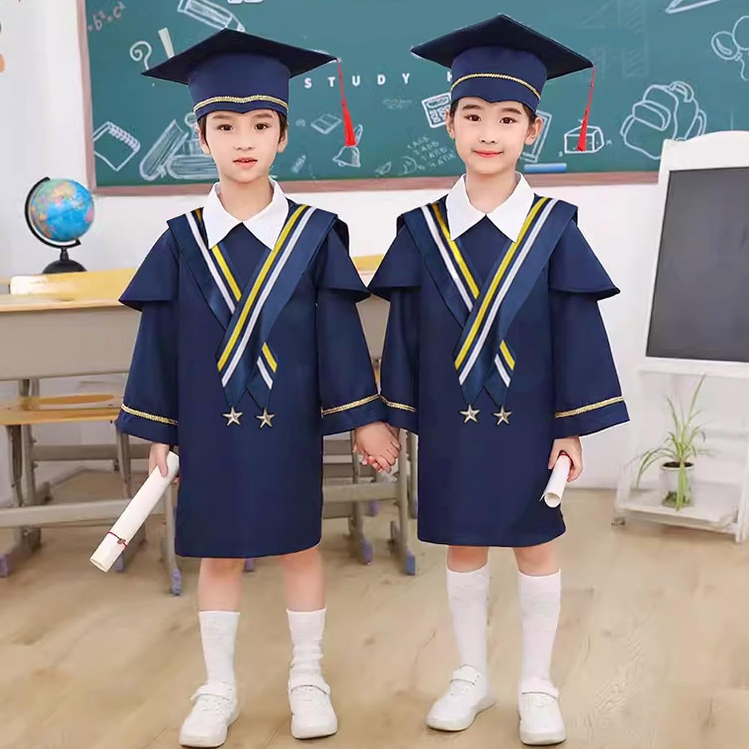 Graduation Gown with Cap for Kids Boys 3-6 Years