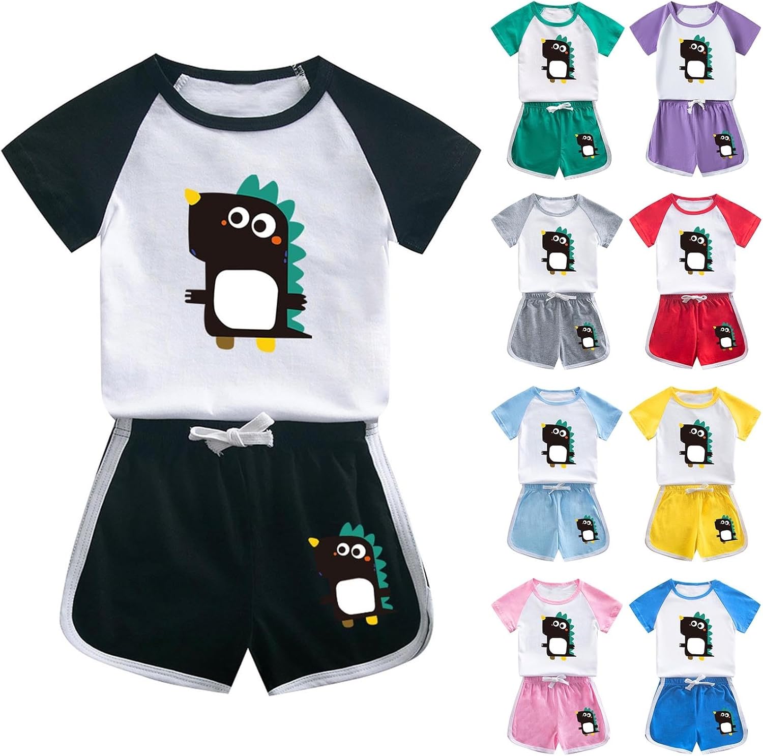 Girls Cute Dinosaur Print Tracksuit