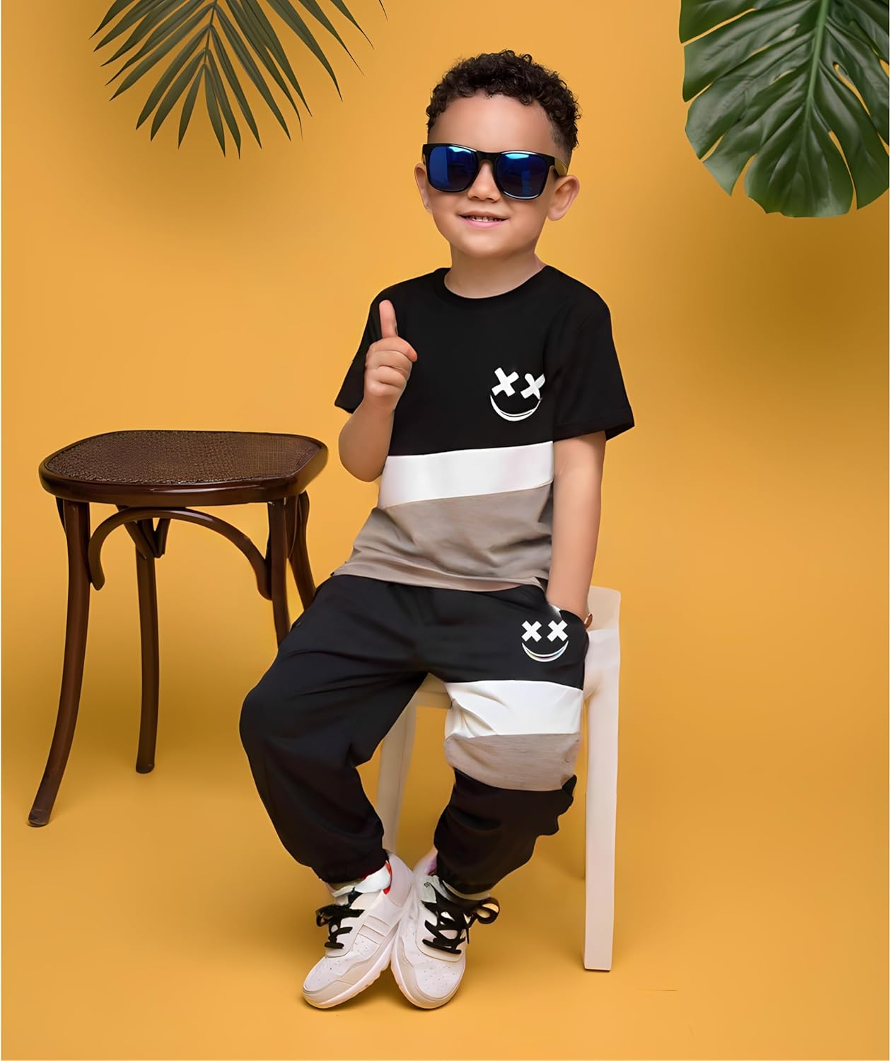 Vitalique Boys Summer Outfit T-Shirts Pants Set