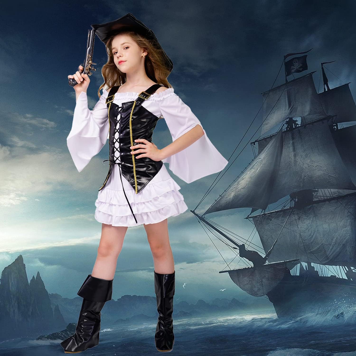 Kids Girl Pirate Halloween costumeHalloween costumeHalloween outfit