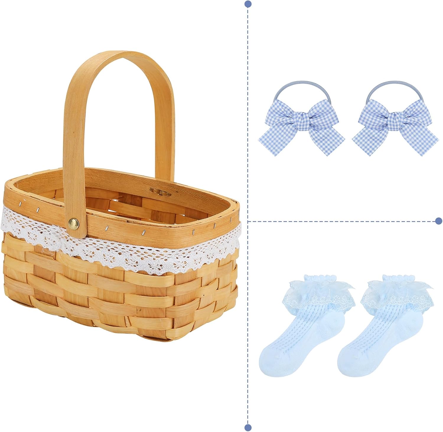 Girls Blue Plaid Halloween Costume with Accessories