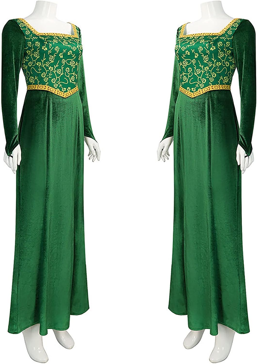 Masfrida Princess Fiona Costume Dress Long Sleeve Outsuit Halloween adults