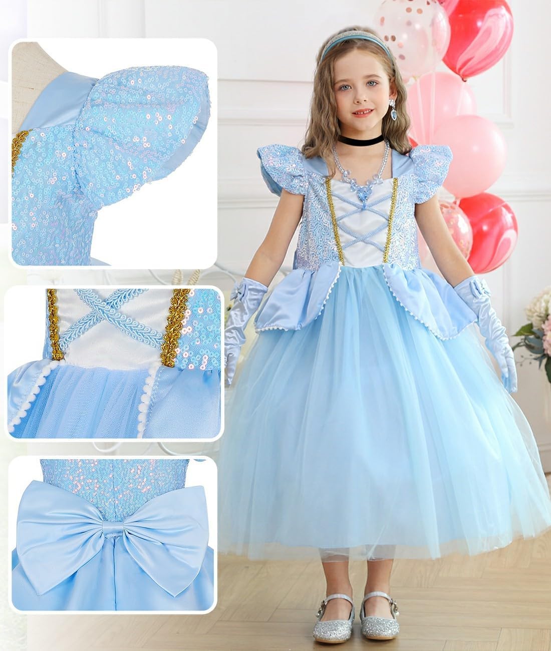 Luzlen Princess Dress for Girls Halloween Party Perfect
