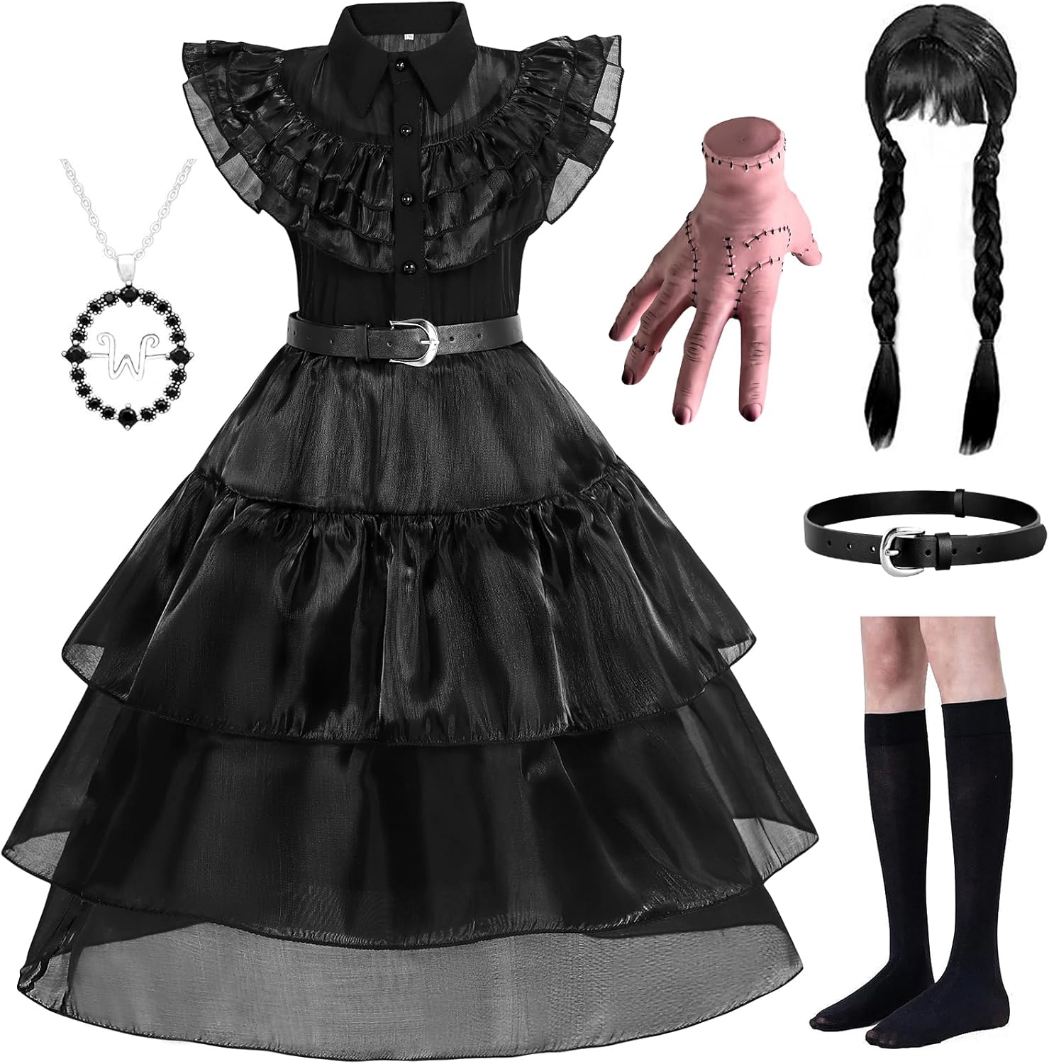 WYB Black Costume Dress for Girls - Cosplay Party Set