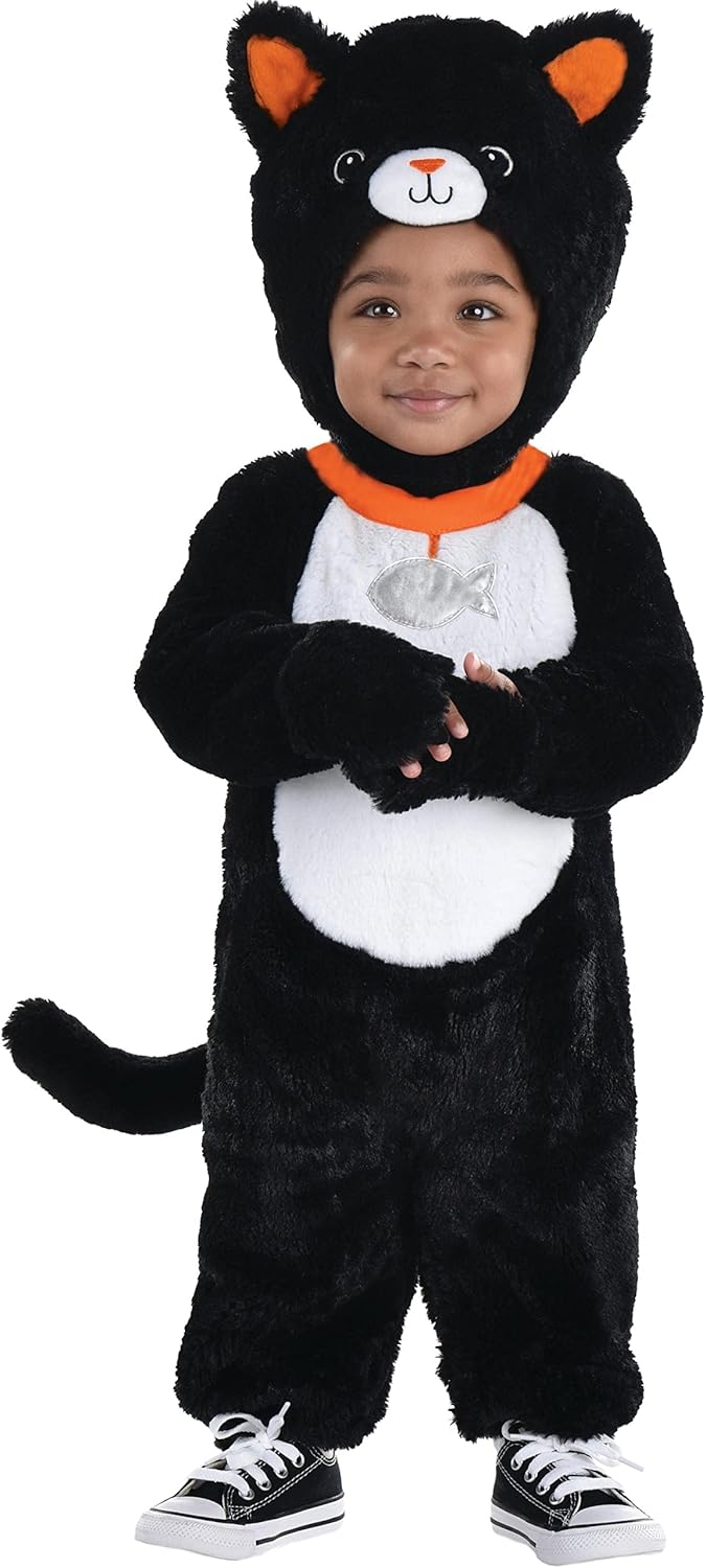 Cuddly Black Cat Costume for Kids