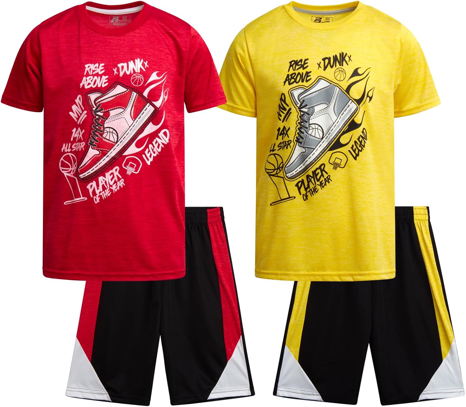 Pro Athlete Boys 4-Piece Active Shorts Set