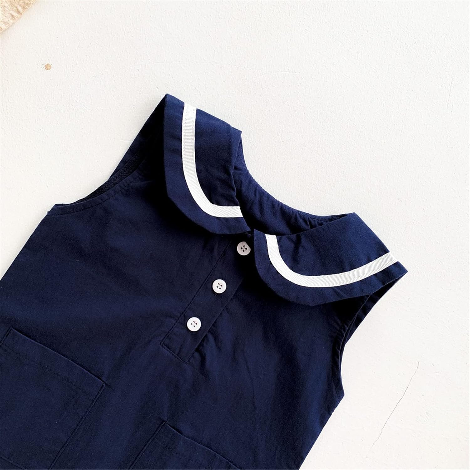 SZZY Boys Romper for Infant 9-12 Months Sleeveless Lapel Design