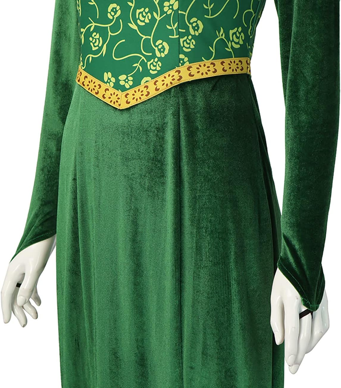 Masfrida Princess Fiona Costume Dress Long Sleeve Outsuit Halloween adults