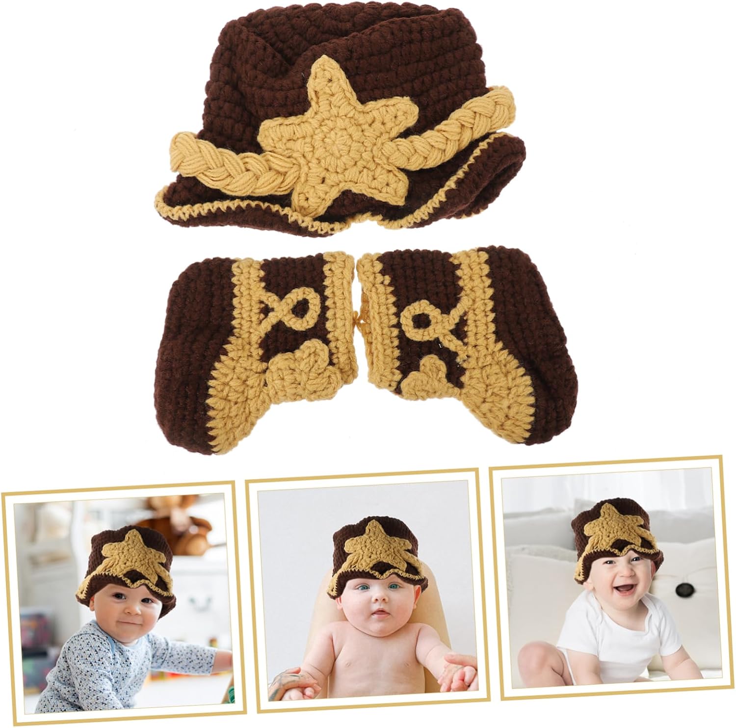 Knitted Bonnet for Newborn Baby Photos