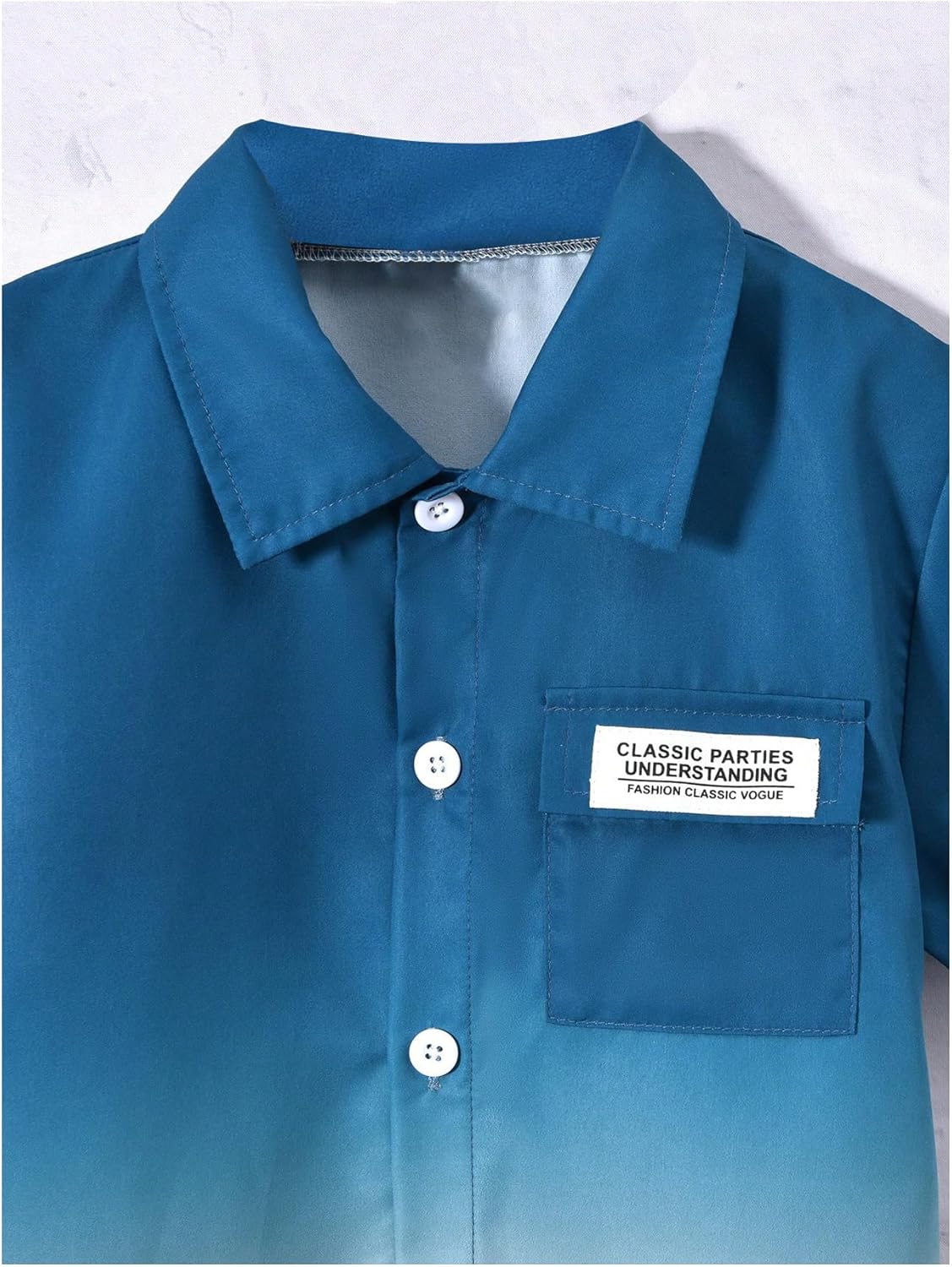 imiters- boys summer ombre set with button-up shirts and shorts