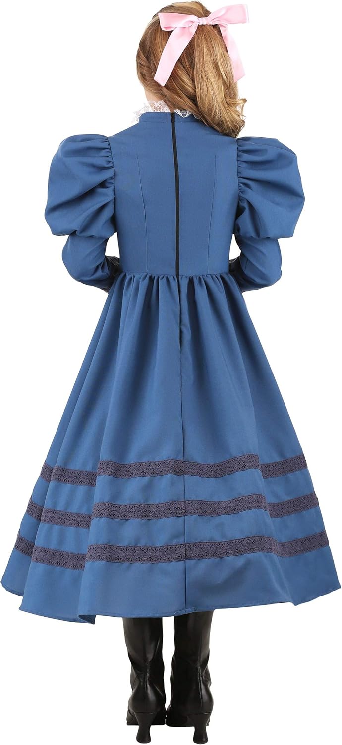 Adorable Girls Halloween Costume Blue Helen Keller Dress