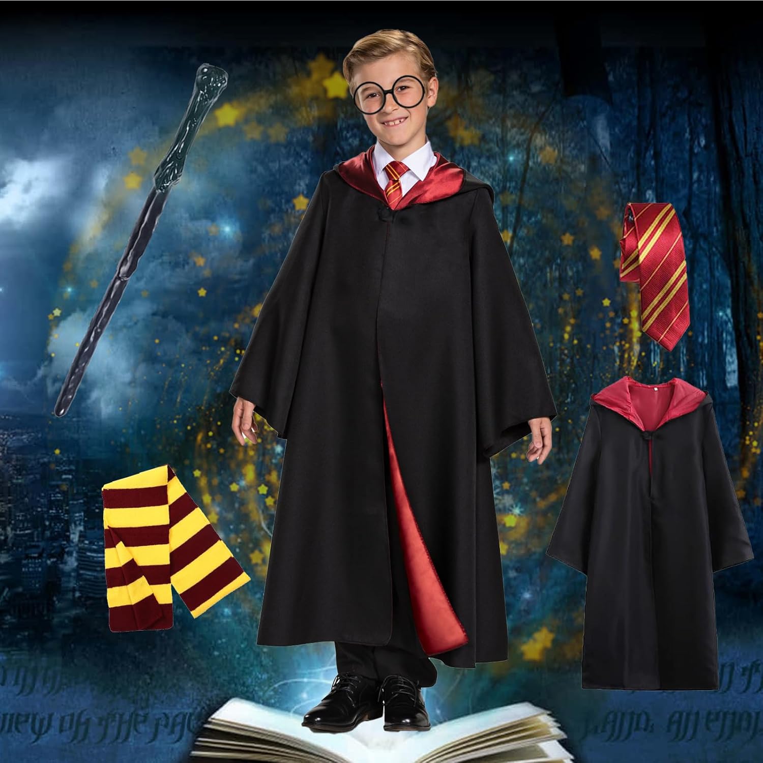 Kitimi Wizard Costume Set Perfect Halloween Party Accessories for Kids