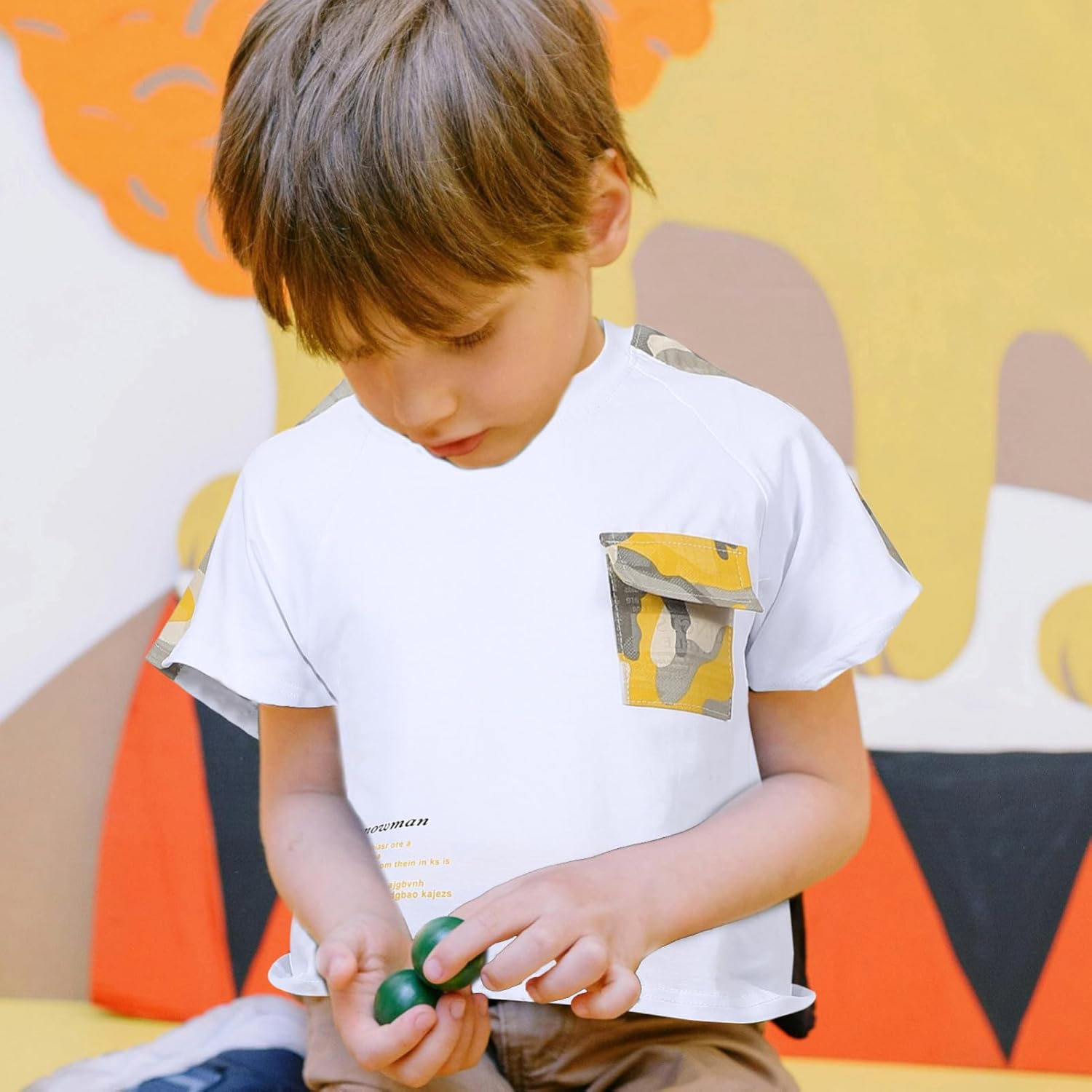 AOKWAWALIY Boys Summer Set Trendy T-Shirts Slim Pants forSpecifies