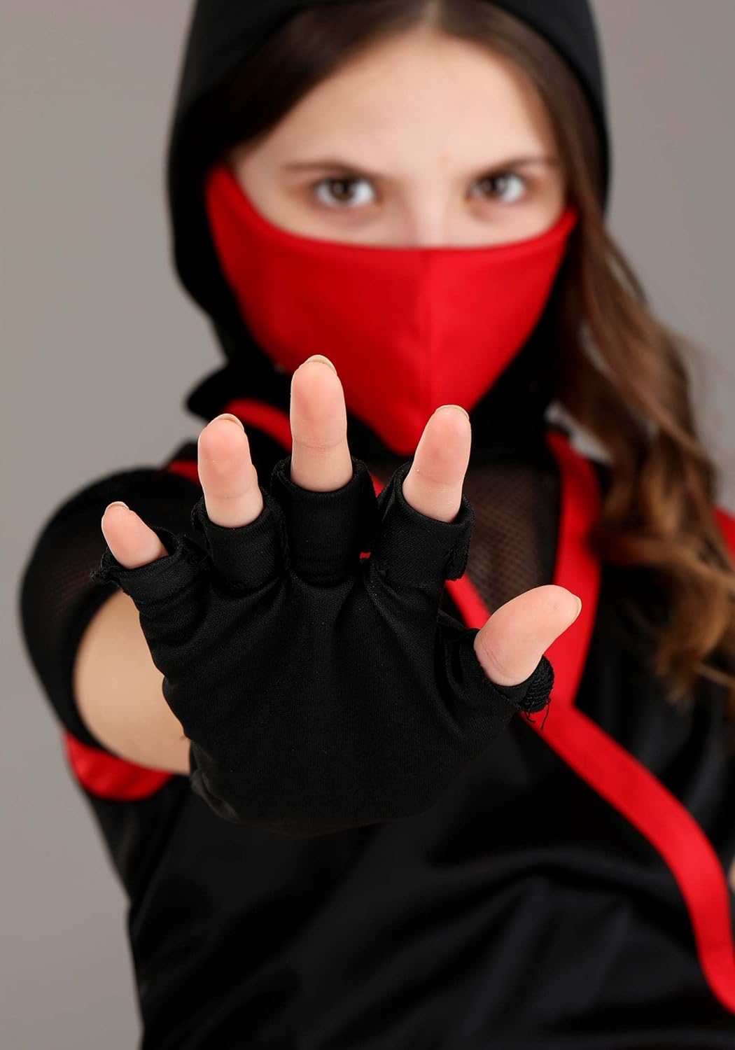 Chic Fun Girls Stealth Ninja Costume Black Red