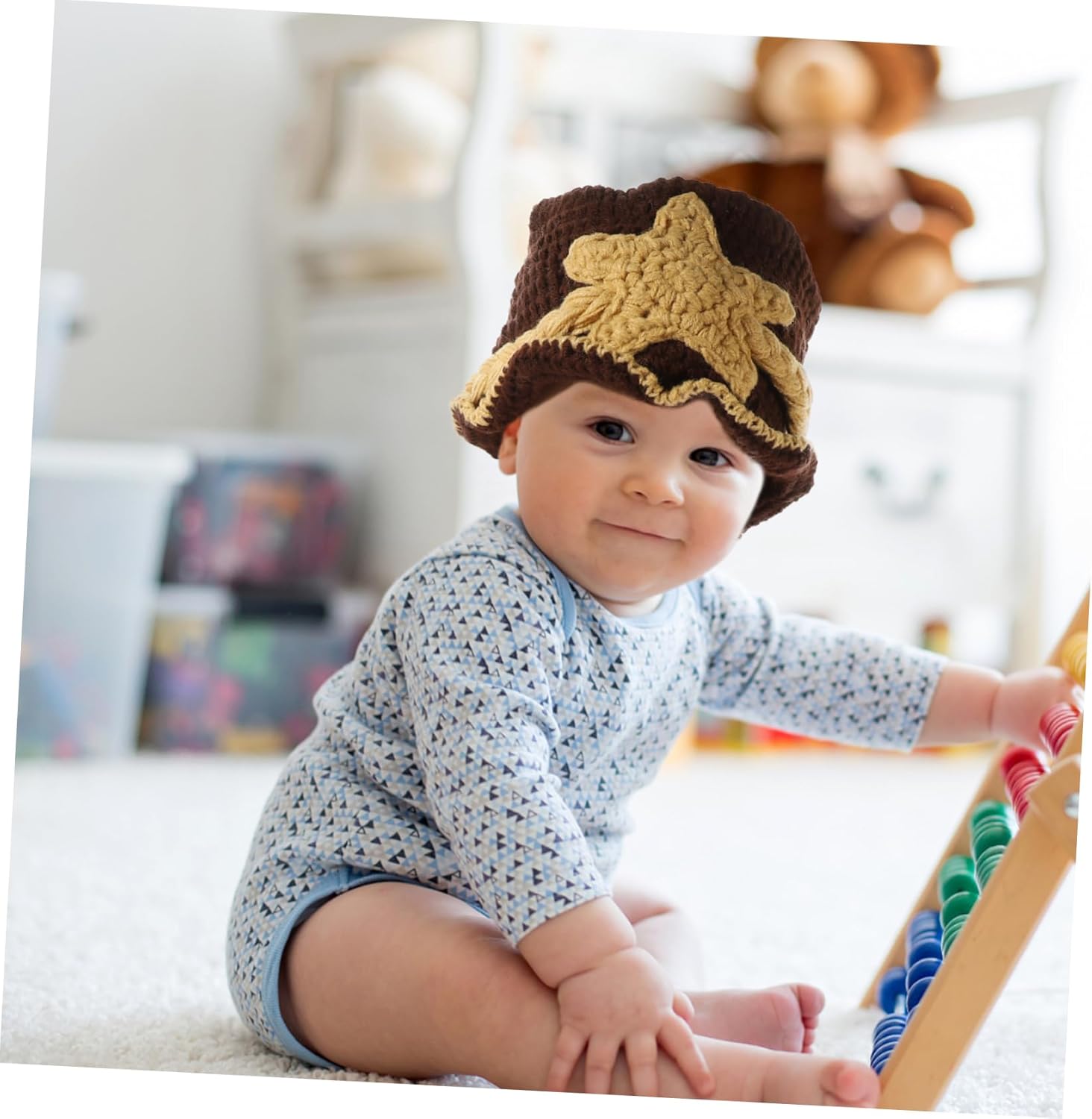 Knitted Bonnet for Newborn Baby Photos