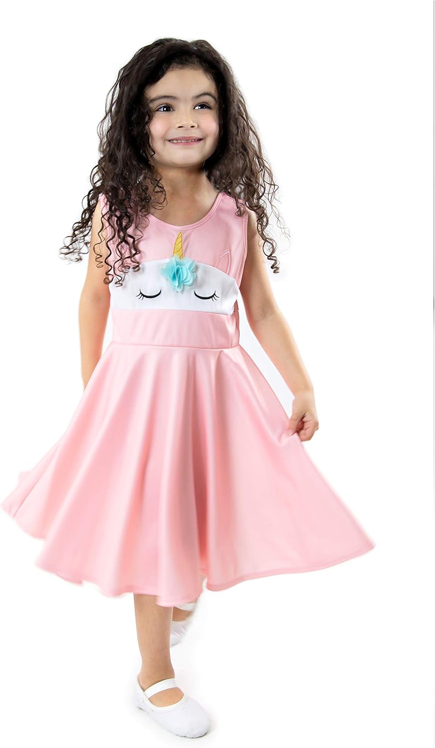 Little Adventures Pink Unicorn Princess Twirl Dress Girls