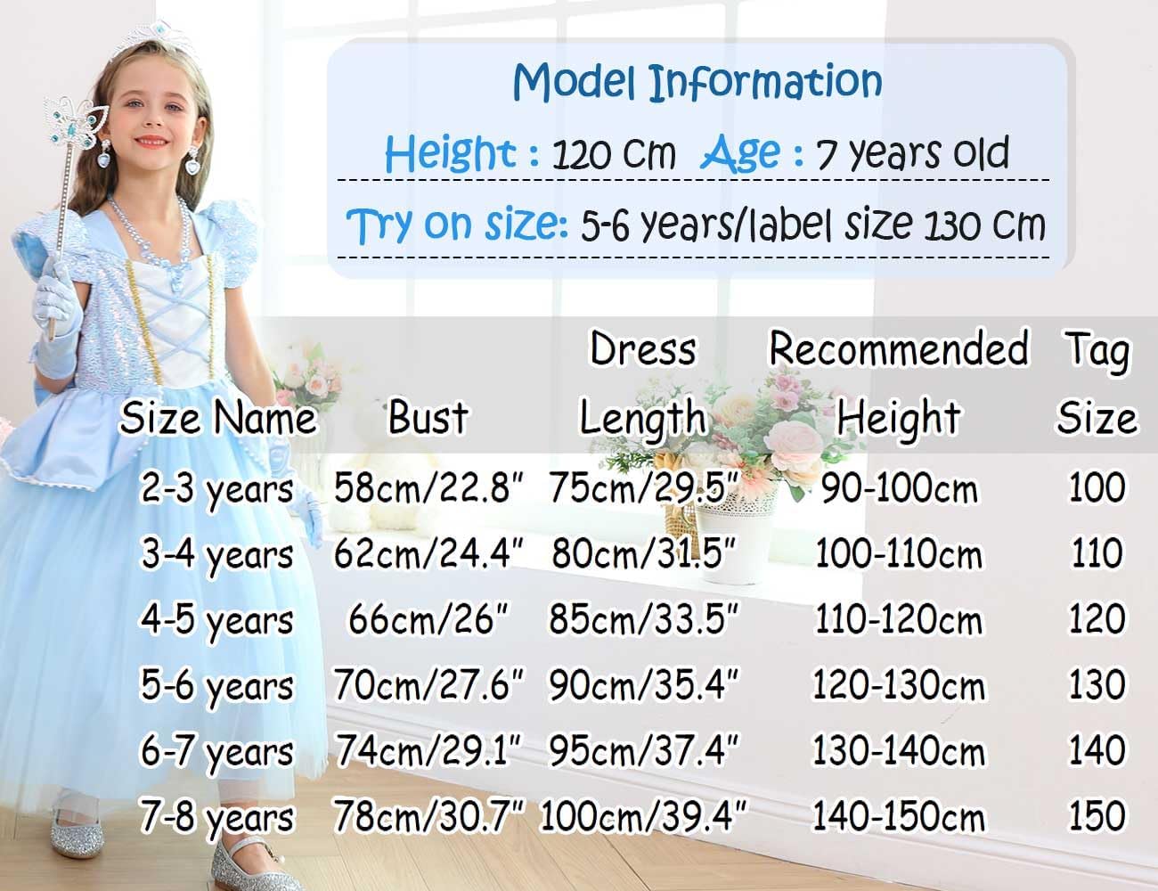 Luzlen Princess Dress for Girls Halloween Party Perfect