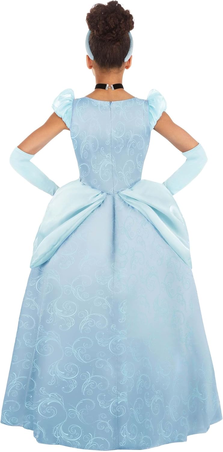 Girls Disney Premium Cinderella Costume Blue Dress Ball Gown Outfit
