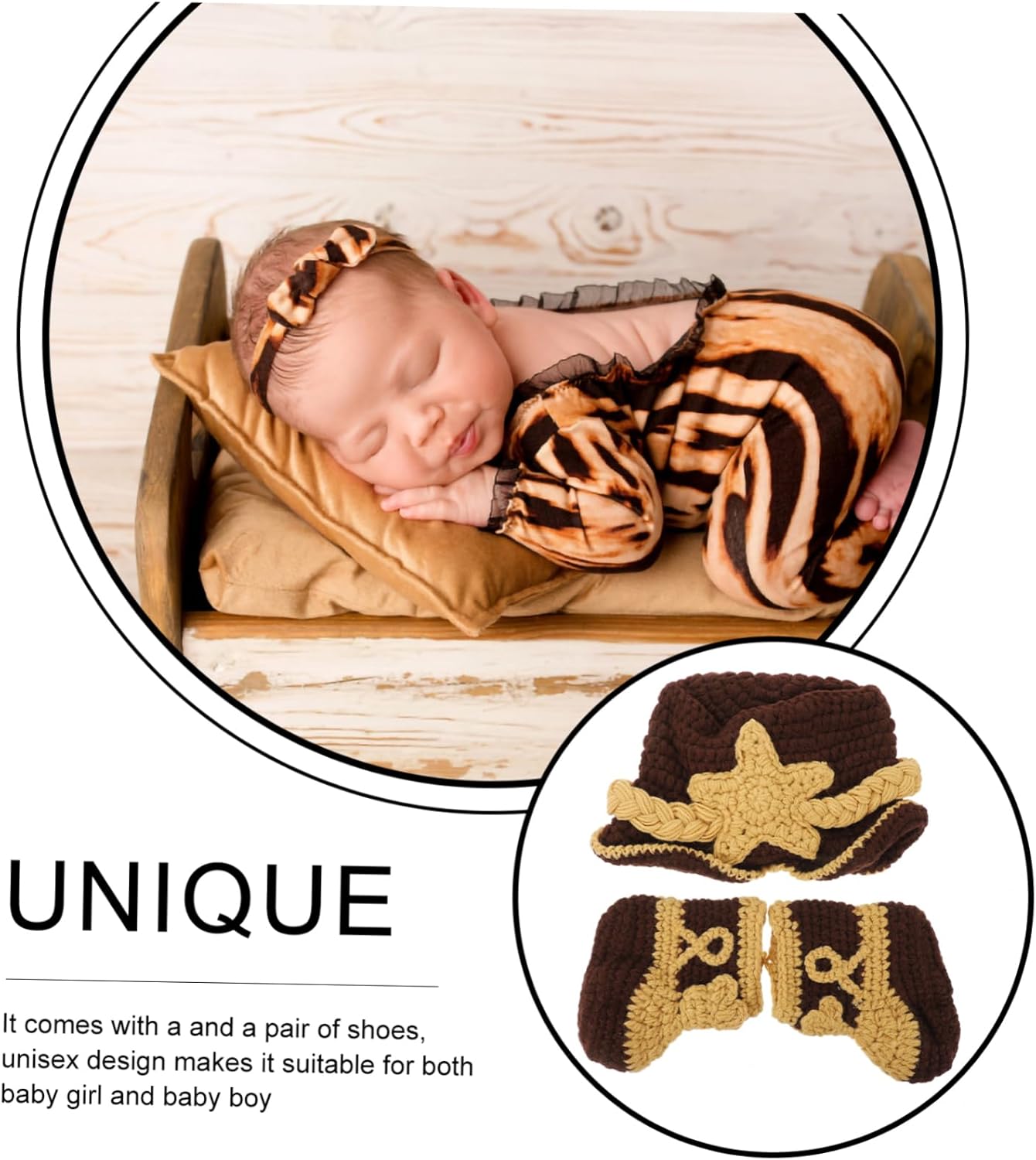 Knitted Bonnet for Newborn Baby Photos