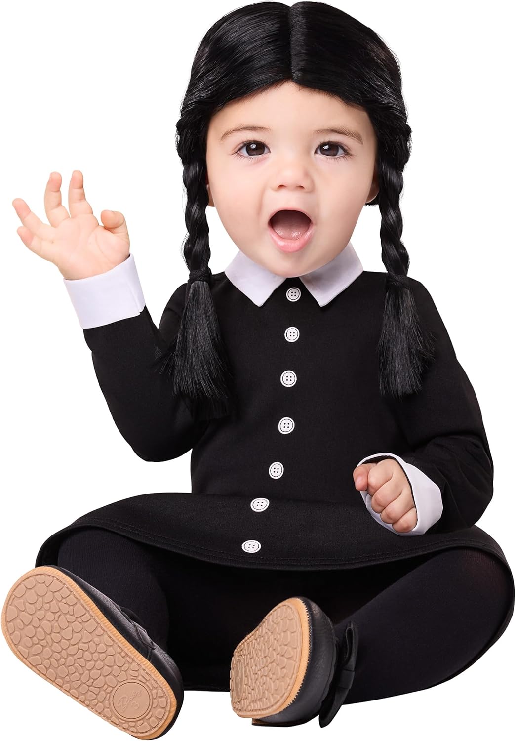 Spirit Halloween Addams Family Baby Wednesday Costume Charcoal Teal