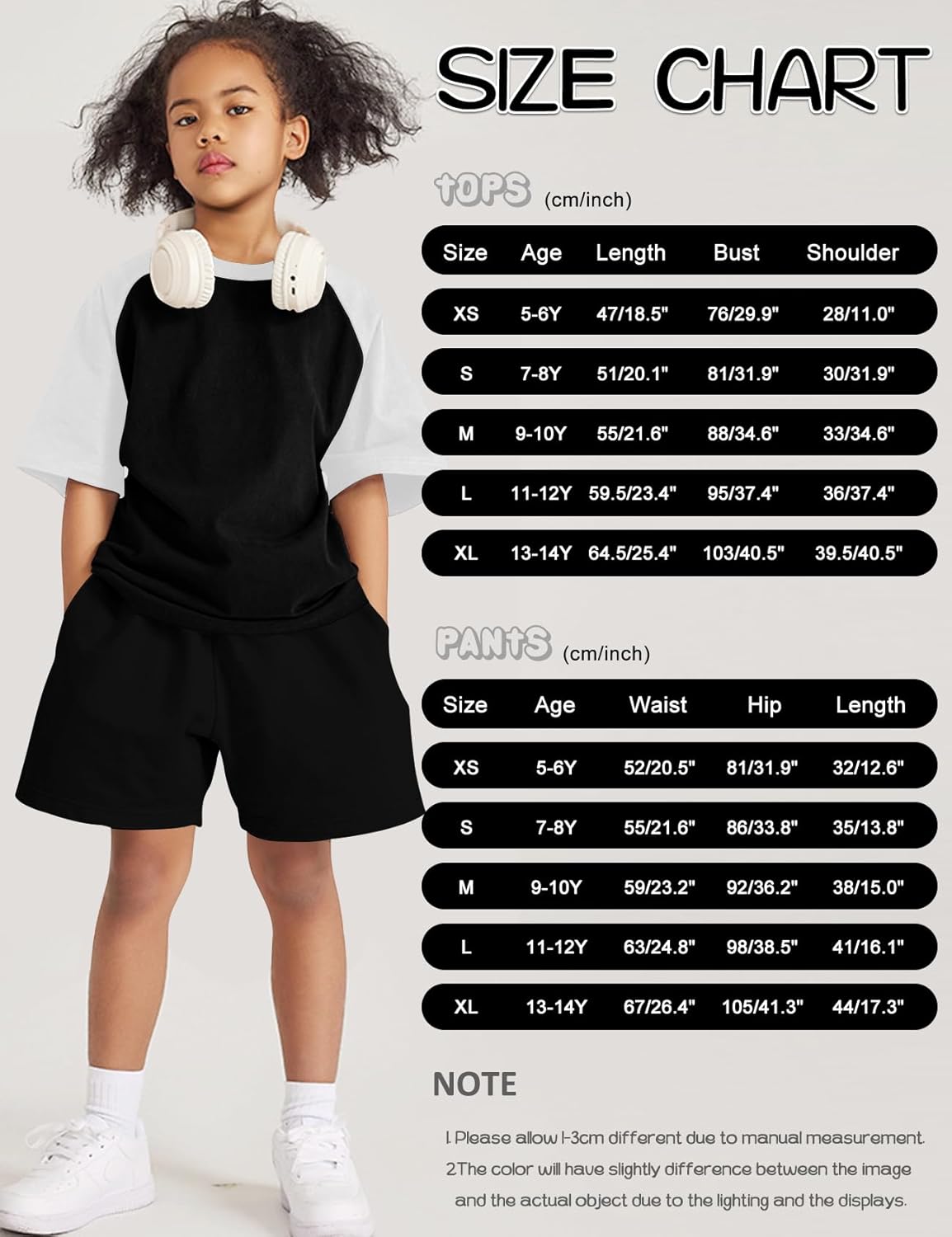 COZYPOIN Boys Girls 2-Piece Summer Outfit - Raglan Crewneck T-Shirt Shorts