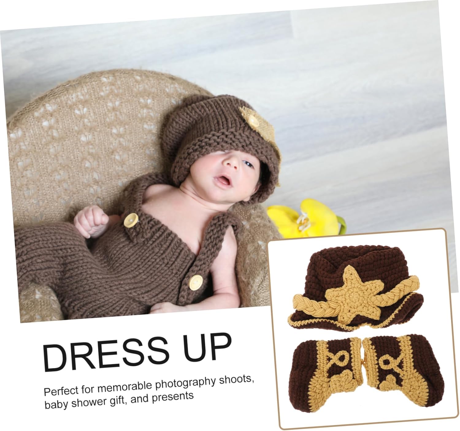 Knitted Bonnet for Newborn Baby Photos