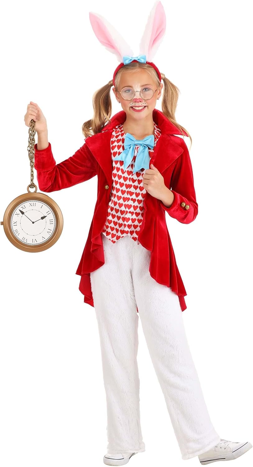 Fun Costumes Dignified White Rabbit Girls Halloween Costume for Kids