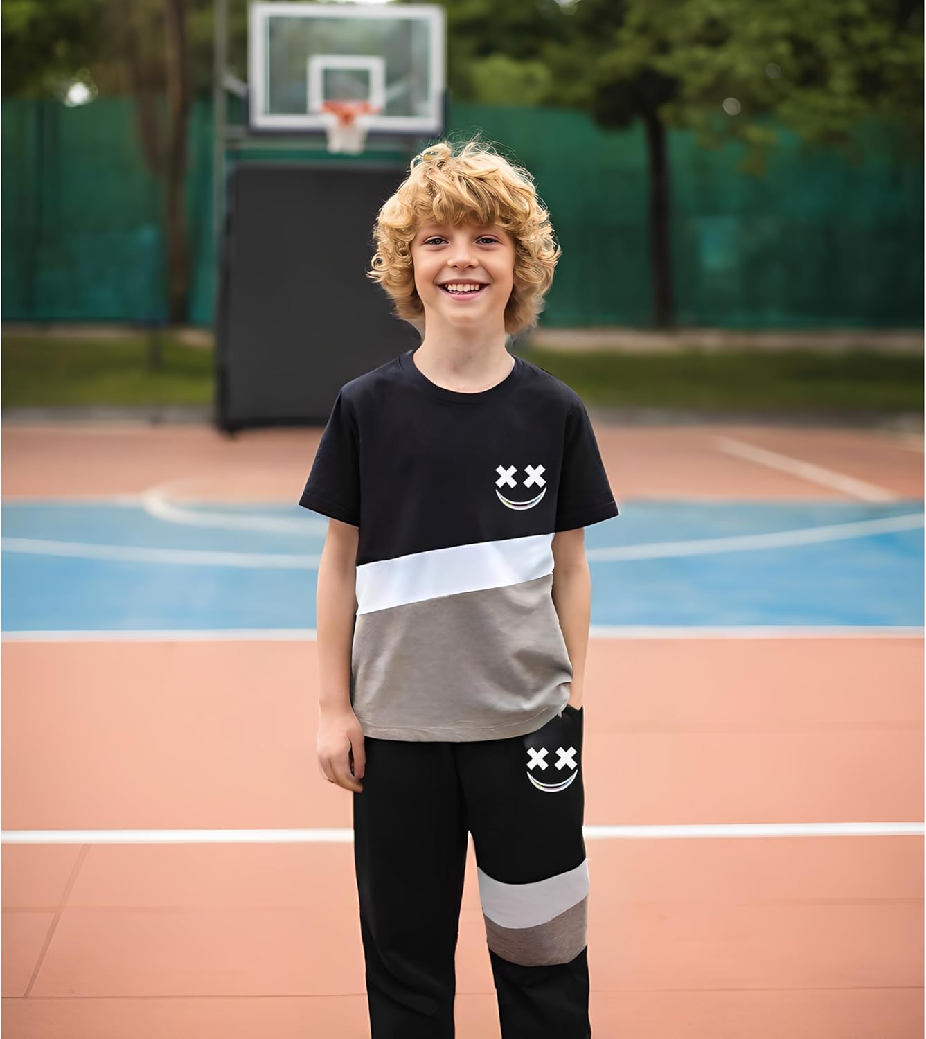 Vitalique Boys Summer Outfit T-Shirts Pants Set