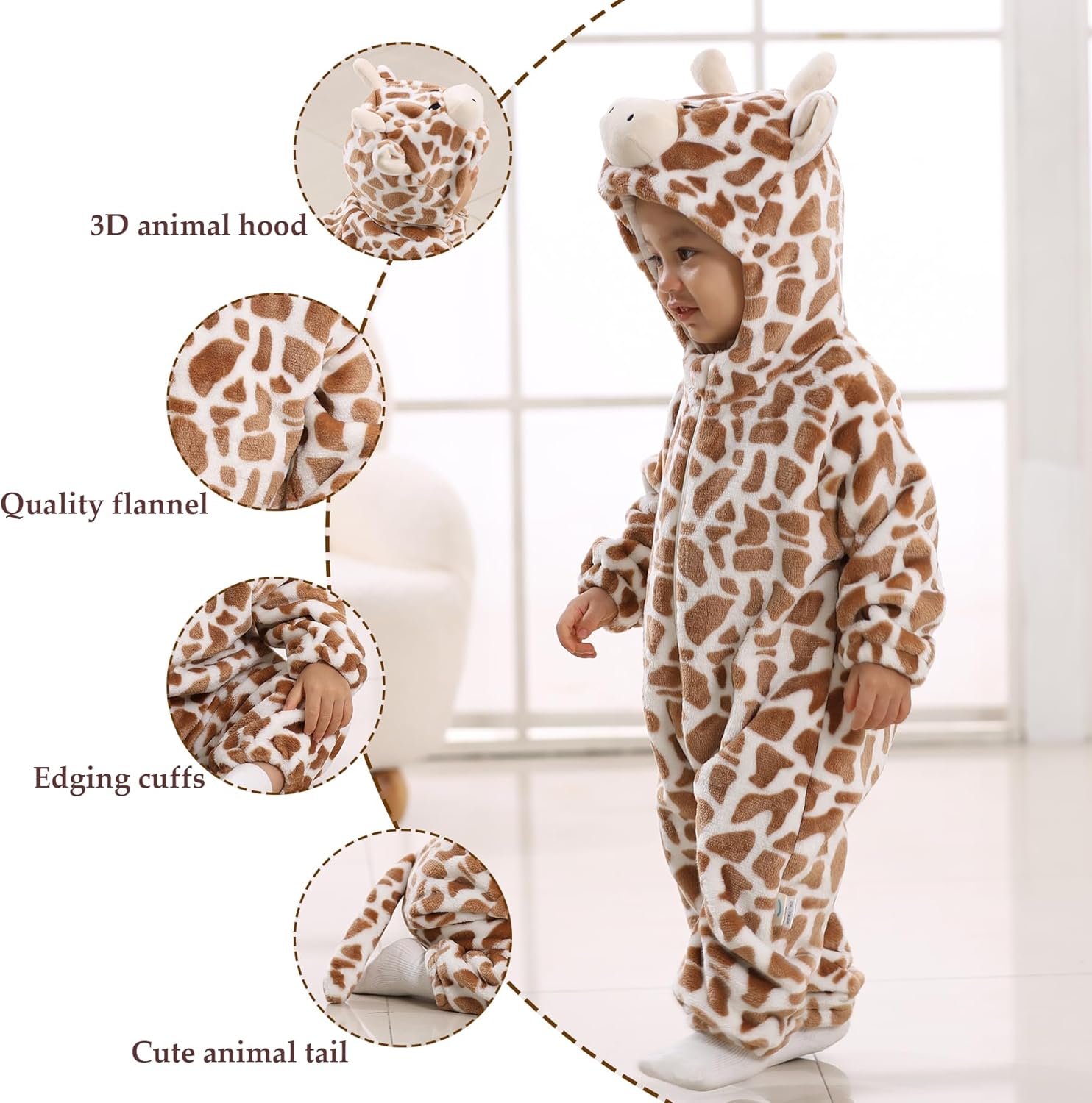 TONWHAR Unisex-Baby Halloween Animal Onesie Cartoon Animal OutcomeRomper for Kids