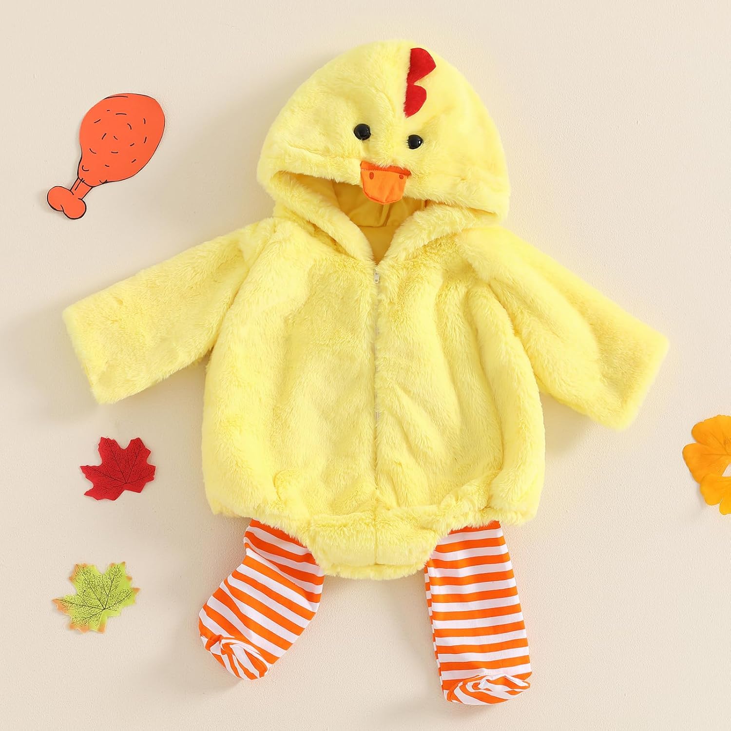 Twopumpkin Baby Chick Halloween CostumeRomperLeggings