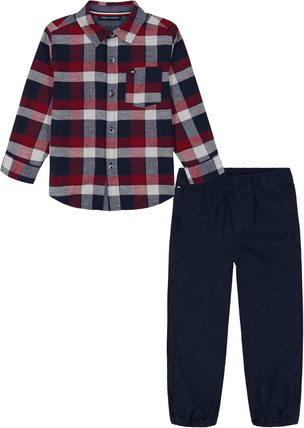 Stylish 2-Piece Set Tommy Hilfiger Boys Woven Shirt Pants