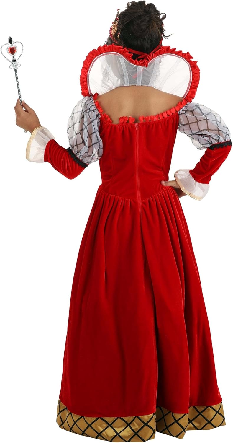 Queen of Hearts Dress for Girls - Puff Sleeves - Standing Collar