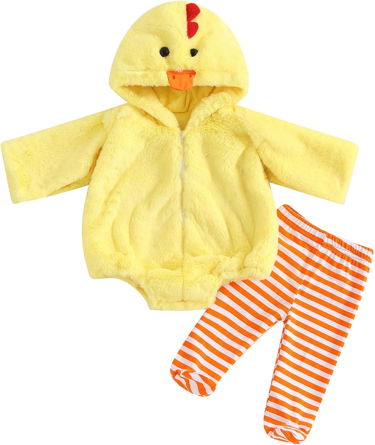 Twopumpkin Baby Chick Halloween CostumeRomperLeggings