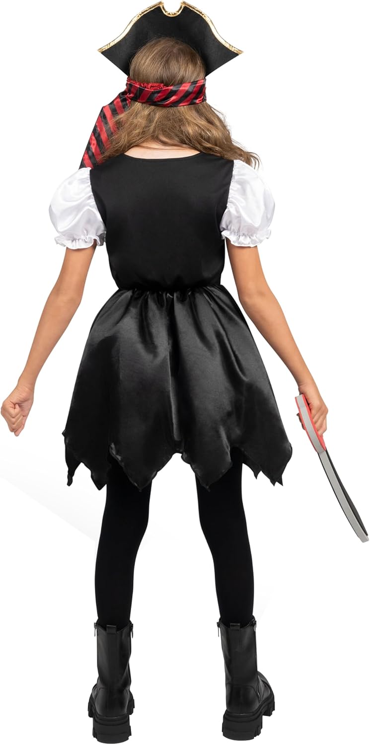 Spooktacular Kids Pirate Dress Halloween Costume for Girls Safe and Comfortable