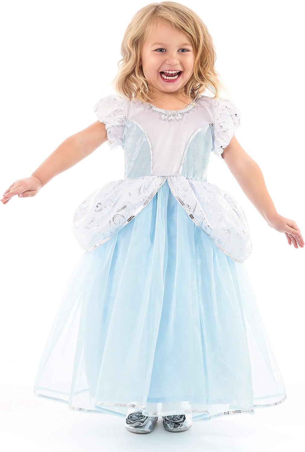 Little Adventures Deluxe Cinderella Princess Dress up Costume for Girls