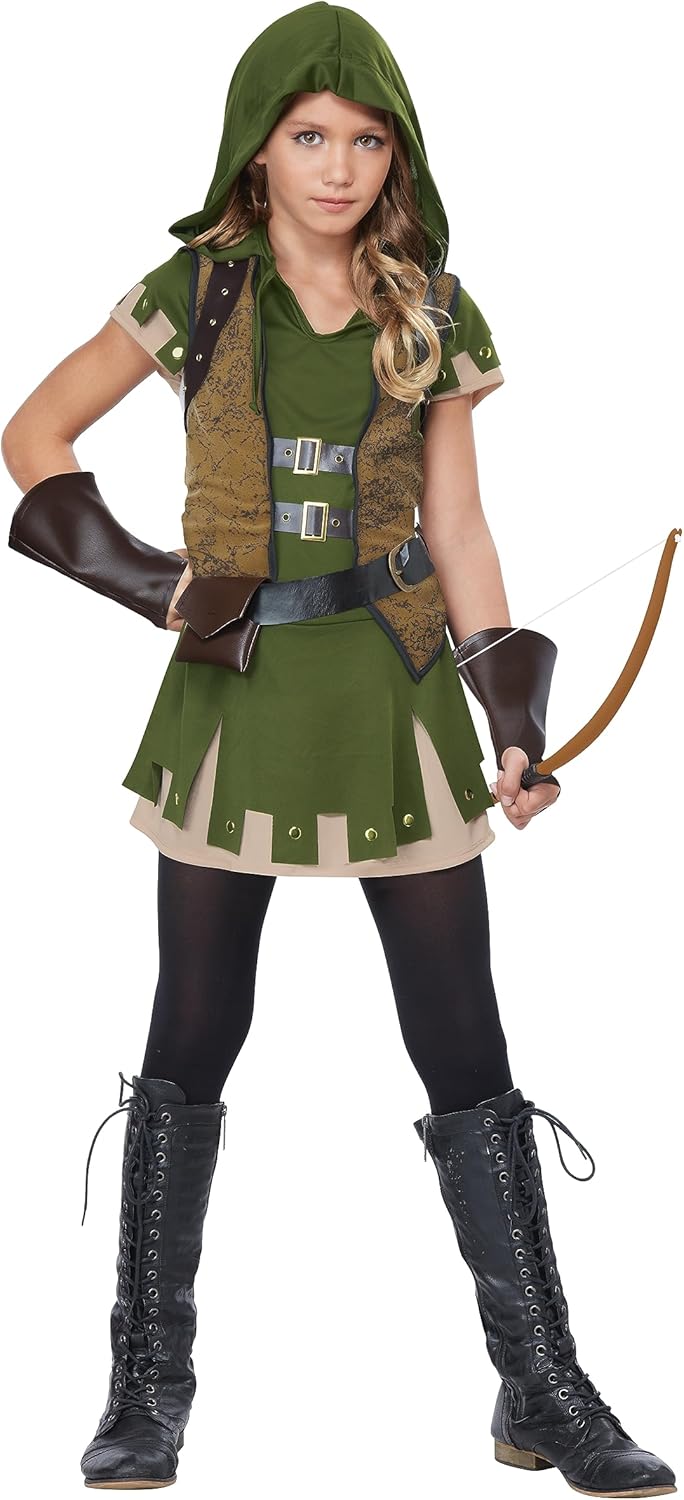 Exciting Miss Robin Hood Costume for Girls Medium Californial Costumes