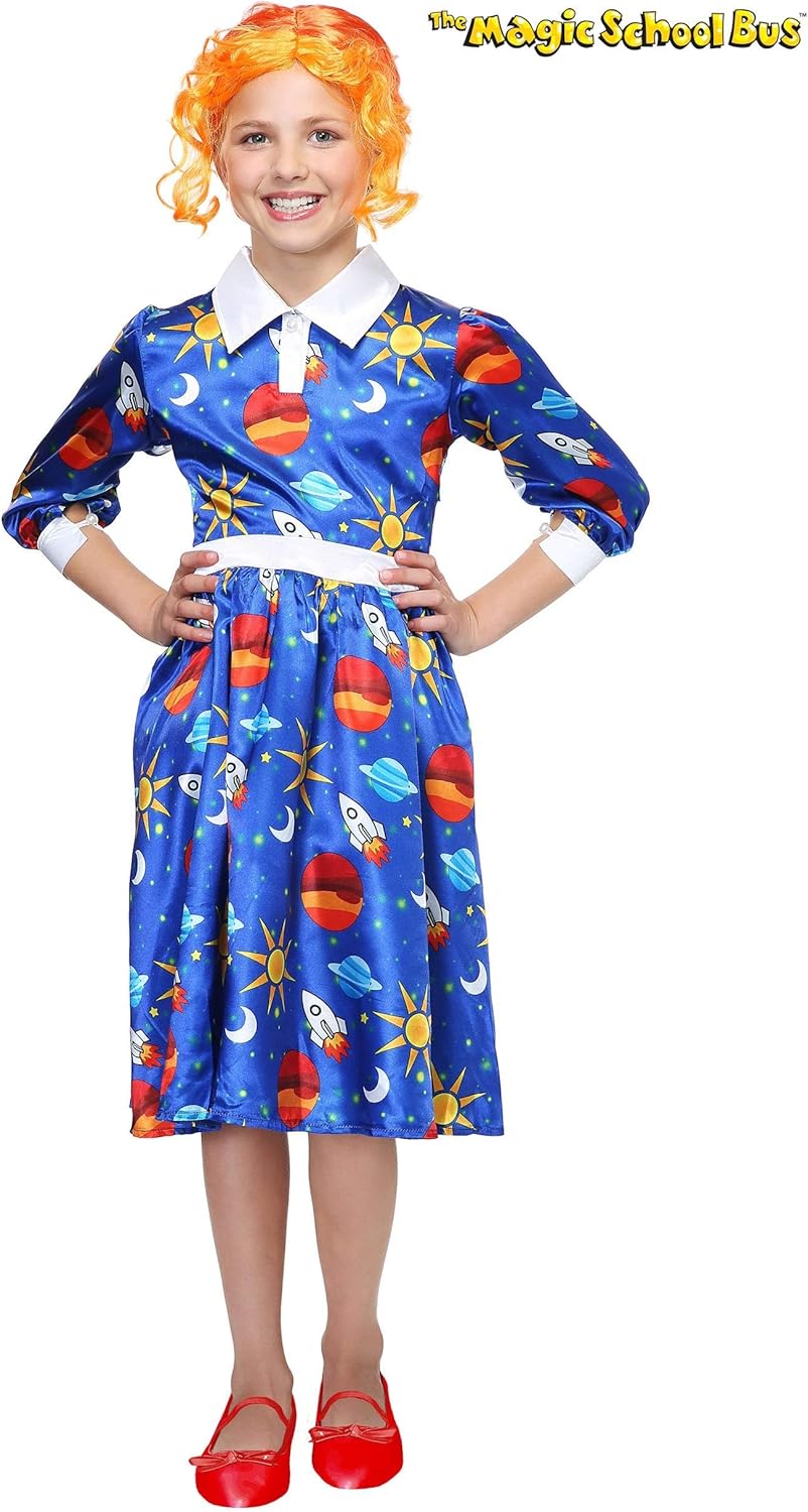 Girls Miss Frizzle Magic School Bus Costume - Science Teacher attire for kids
