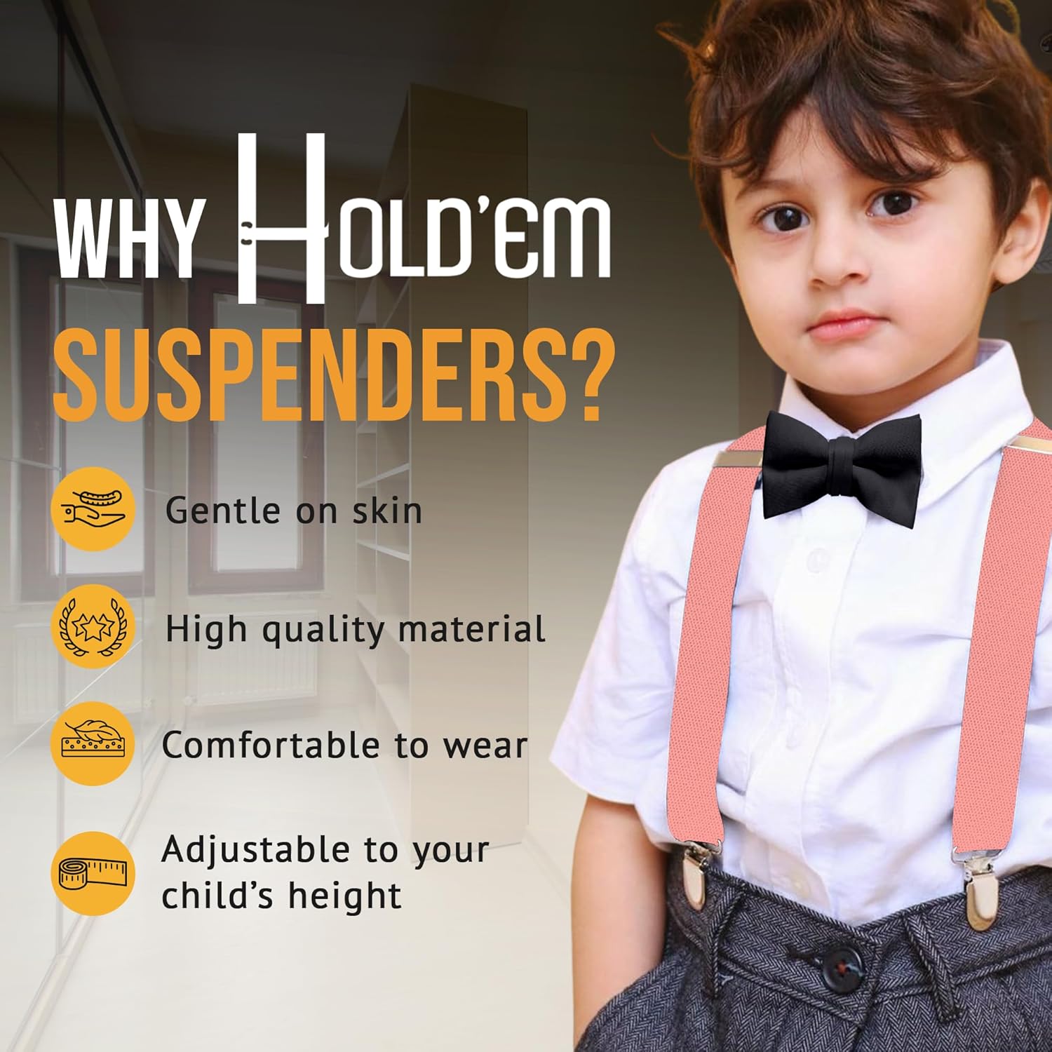 Colorful Suspenders Bow Tie Set for Kids