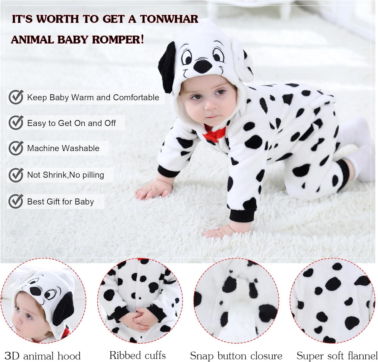 TONWHAR Animal Baby Romper
