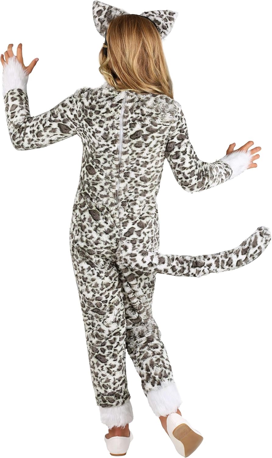 Fun Costumes Girls Spotted Snow Leopard Cats Halloween Jumpsuit