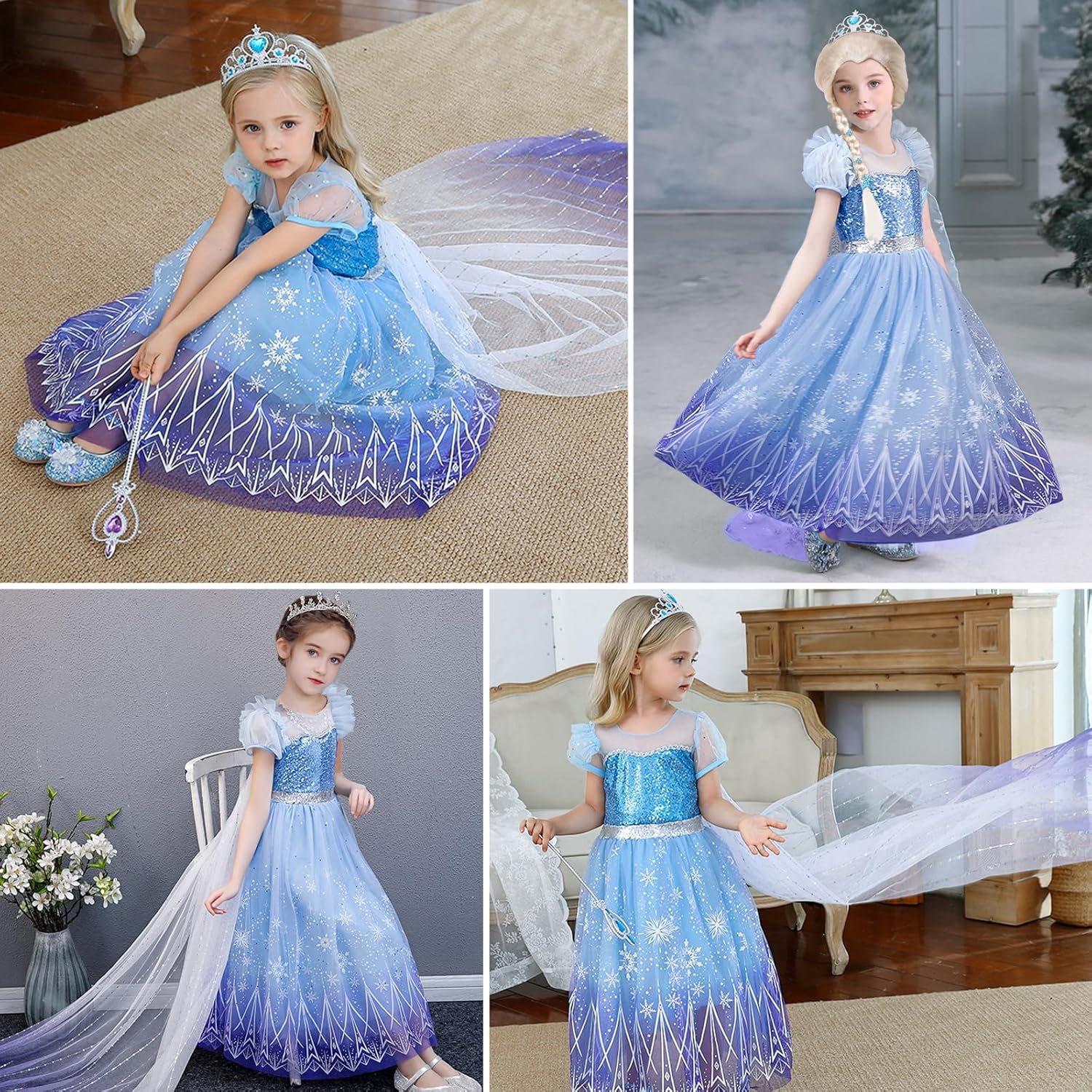Princess Dress Up for Girls - Snow Queen Costume with Accessories