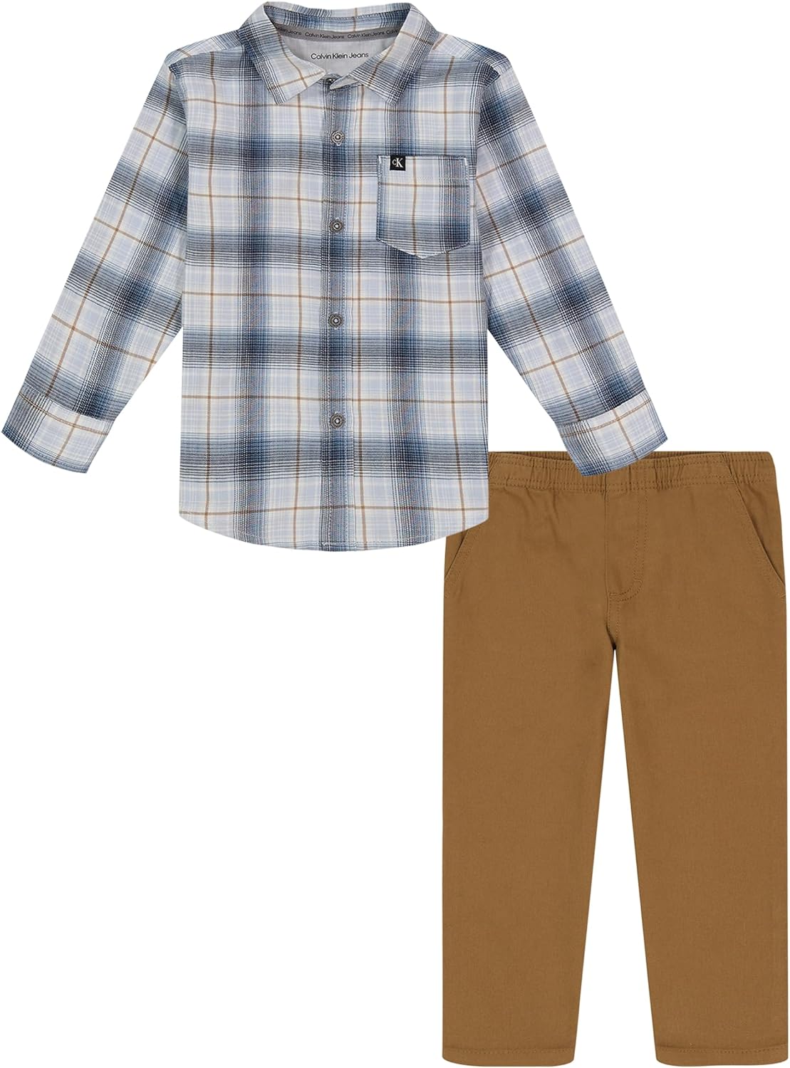 Calvin Klein Boys 2-Piece Long Sleeve Shirts Set - Perfect Everyday Style