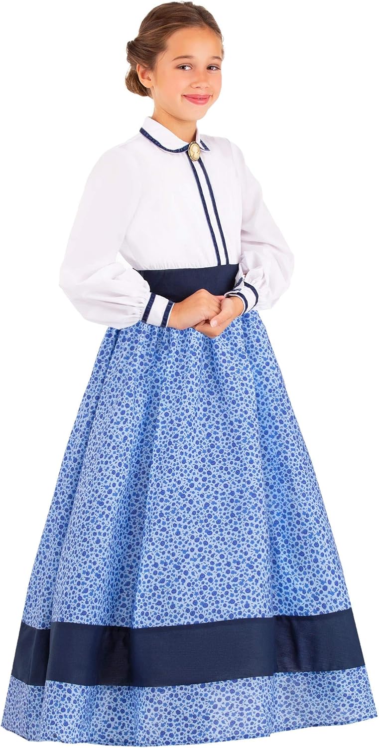 Girls Prairie Costume Dress With Cameo Wild West Halloween Fun