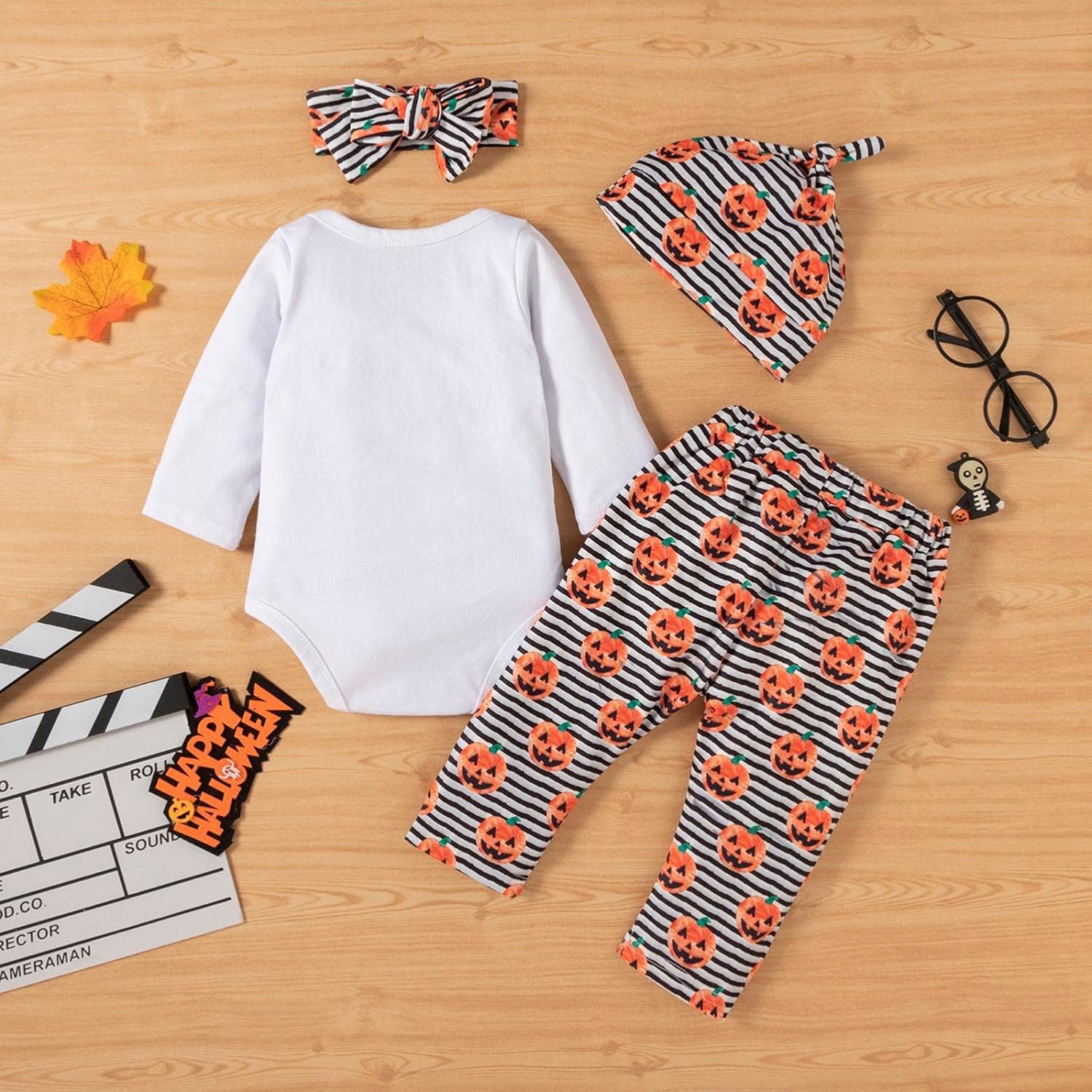 3-18 Months Halloween costume pumpkin design soft baby sets AH-H
