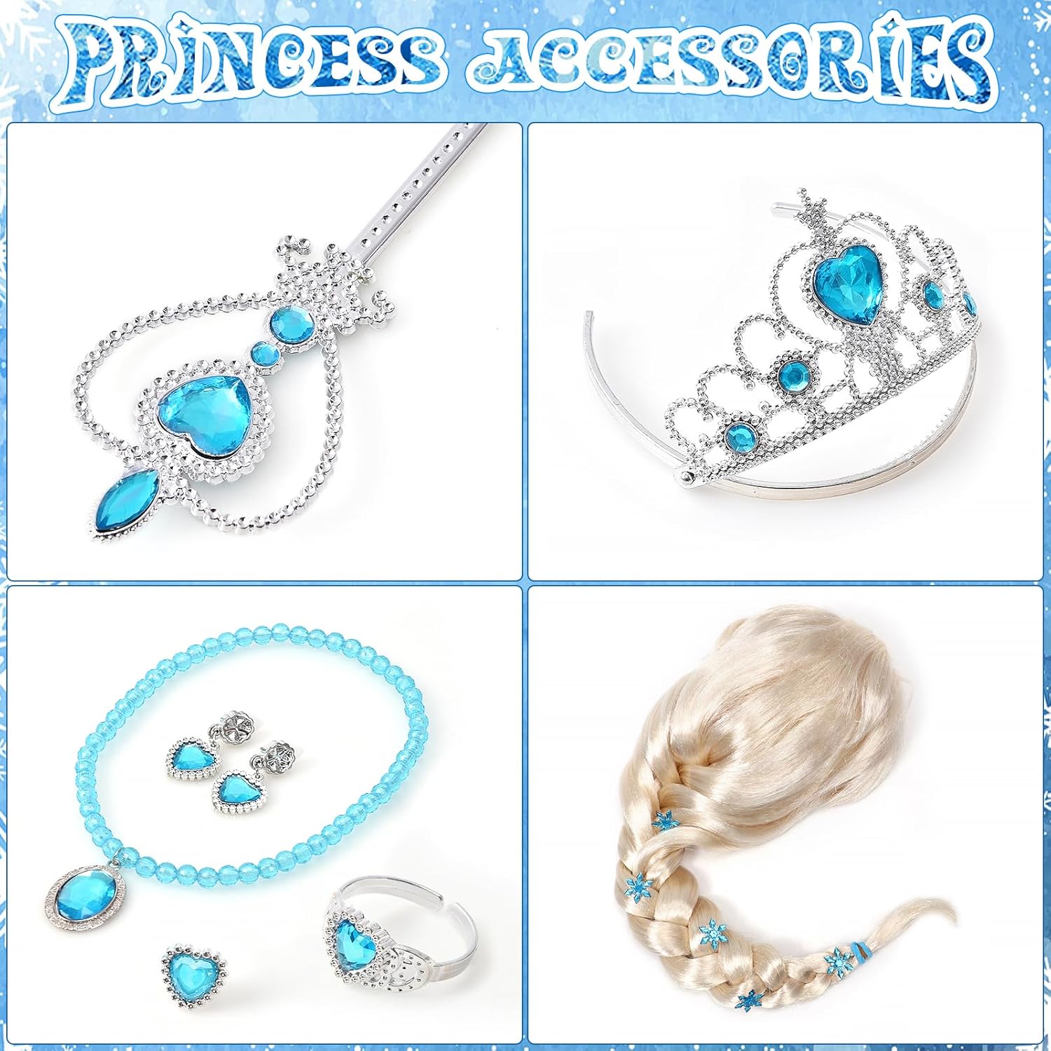 Princess Dress Up for Girls - Snow Queen Costume with Accessories