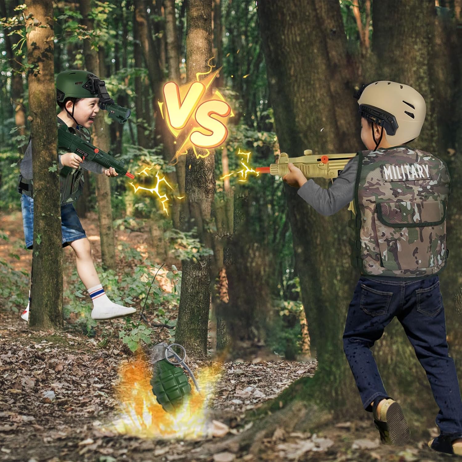 ZIRSENG Kids Army Costume Set for Halloween More