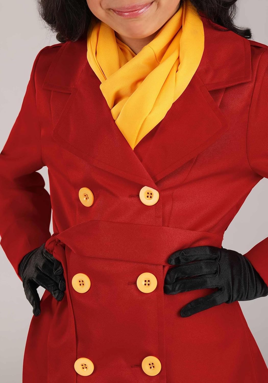 Carmen Sandiego Red Trench Coat Costume for Girls - Medium