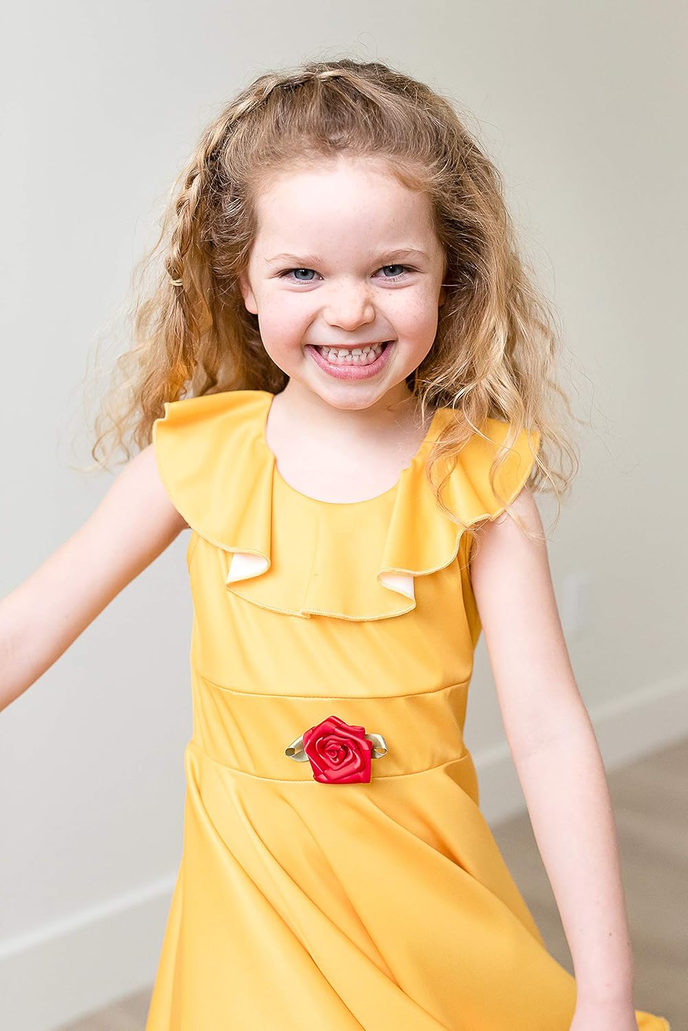 Bright Cheerful Yellow Twirl Princess Dress for Girls