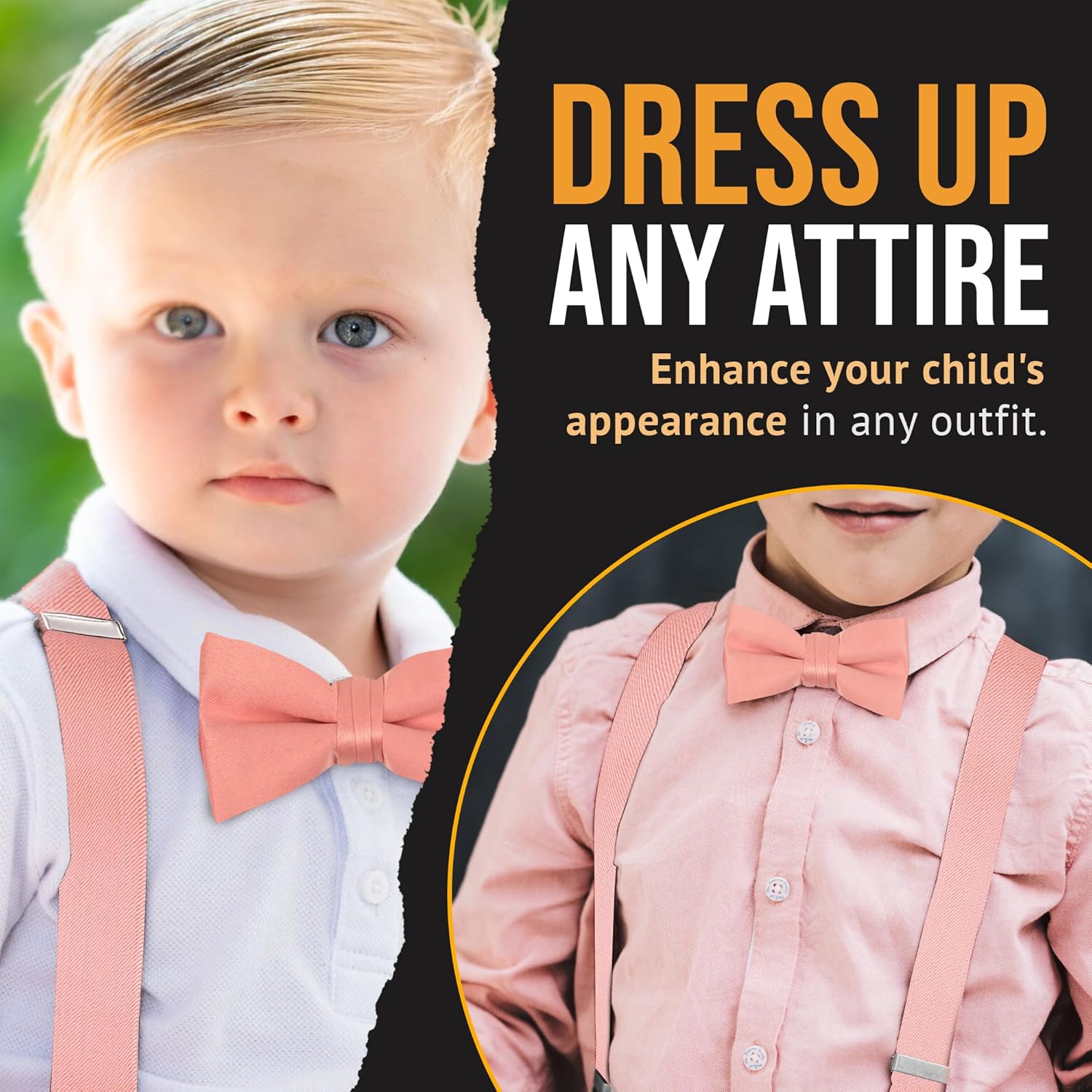 Colorful Suspenders Bow Tie Set for Kids